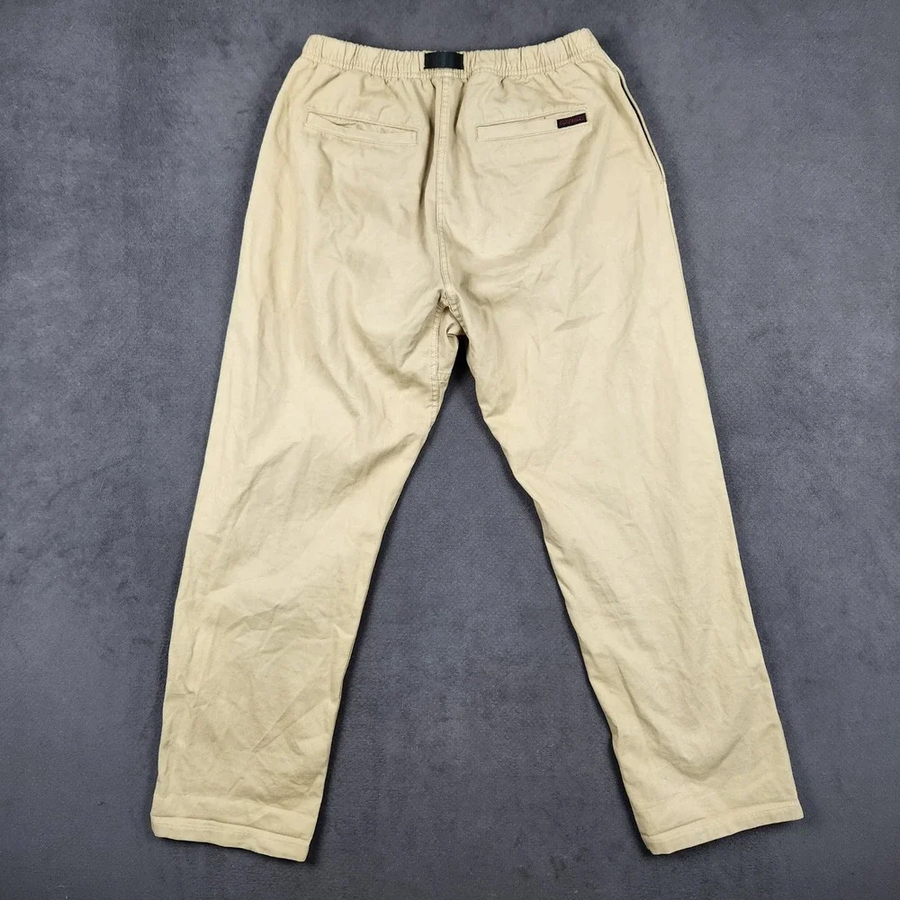 Gramicci Climbing Pants Mens Large L Khaki Tan Cotton Belted G-Pants 14388